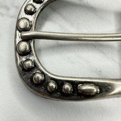 Studded Silver Tone Simple Basic Belt Buckle