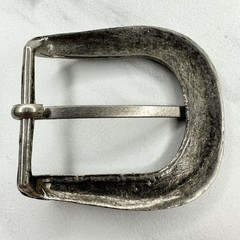 Studded Silver Tone Simple Basic Belt Buckle