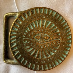 Trinity Hippie Egyptian Revival Style « Third Eye of God » Sold Brass Belt Buckle