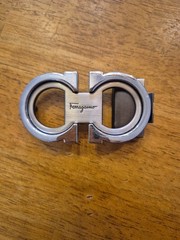 Salvatore Ferragamo Alloy Belt Buckle Silver with Gray for 34-35mm (C)