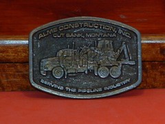 Pre-Owned Alme Construction Inc cut Bank Montana Belt Buckle