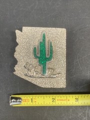 Arizona LAND OF ENCHANTMENT BELT BUCKLE Cactus – Green and Silver