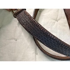 Duluth Leather Belt Mens 44 Brown Braided Solid Brass Boho Western Country