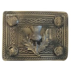 Thistle Knot Chrome Kilt Belt Buckle Antiqued Scottish Kilt Accessories