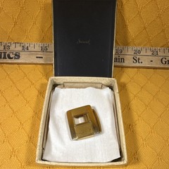 Swank Vintage Gold Tone Rectangular Metal Men&rsquo;s Belt Buckle with Box