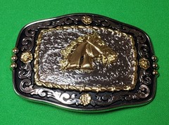 Lot of 4 Belt Buckles ~ Horse Head Jack Daniels Old No. 7 Fish Ariat