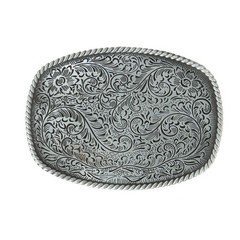 Vintage Western Cowboy Belt Buckle Floral Engraved Smooth Plate Buckle For Men