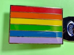 Rainbow Pride Flag LGBTQ Movement Enameled 2005 Belt Buckle by Silver Moon
