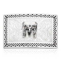 Montana Silversmiths Four Winds Buckle with Buffalo Skull