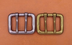 Men Retro Brass Double Tongue Pin Prong DIY Metal Belt Buckle Fits 40MM Straps