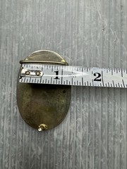 vintage Mexican Nickel Plated Bronze w/ Abalone Inlays 1” BELT BUCKLE