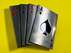 Poker Hand Four Aces – New Cutout Vegas Vibe Gambling Hand Belt Buckle