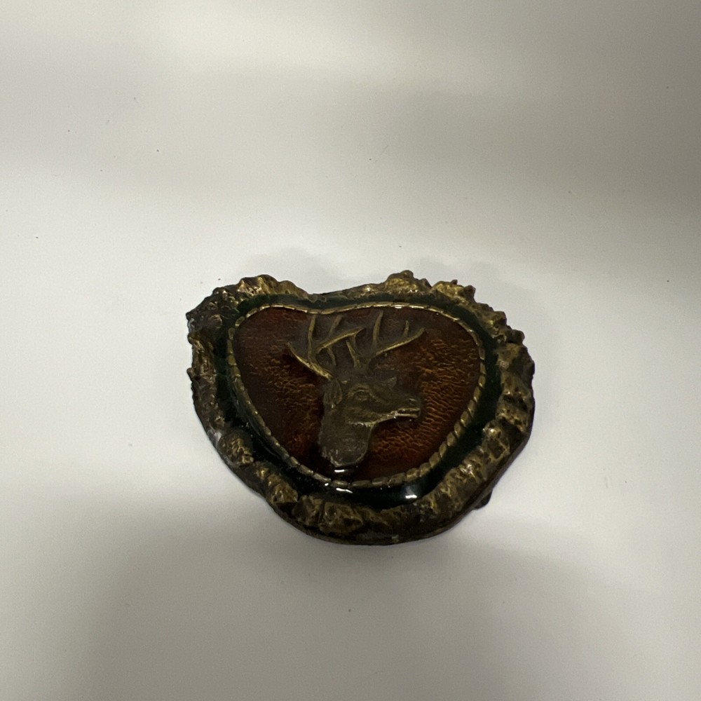 Vintage Touchstone Inc 1978 Hunters Deer Buck Belt Buckle Brass Heavy