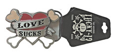 Lucky 13 Belt Buckle Love Sucks Text New Original Officially Licensed Men Women
