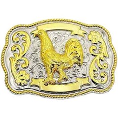 Oversize ROOSTER COCK in Belt Buckle Silver GOLD Western Cowboy Large