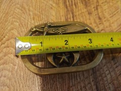 Vintage 1980 Shriners BBB Solid Brass Belt Buckle Baron
