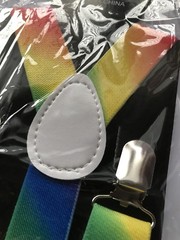 Men Lady Girl Boy retro Rainbow Colorful Multi color Party Brace Suspender belt