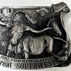 VTG Arroyo Grande Buckle Co Metal Commemorative Great Southwest Belt Buckle 2&Prime;