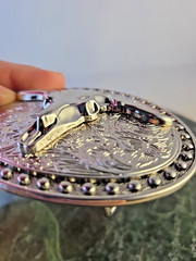 Vintage Western Longhorn Bull Cow Skull Belt Buckle – Silver Chrome Rodeo Cowboy