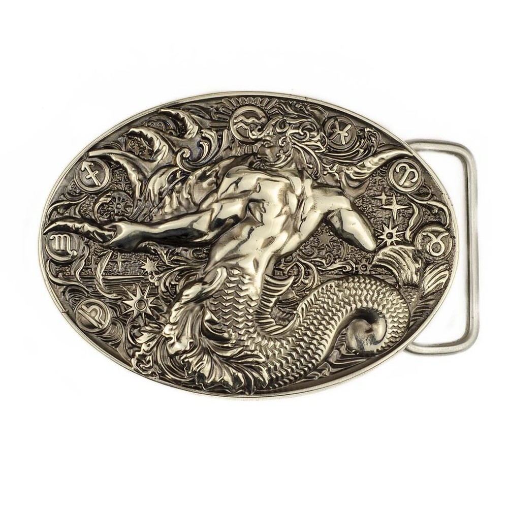Aquarius german silver belt buckle, Horoscope Astrological Zodiac Sign buckle