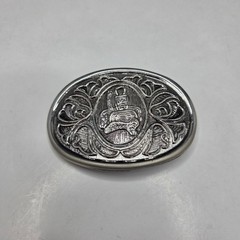 Avon Belt Buckle Vintage Western Horse Saddle Silver Tone Oval Scrollwork G7/67