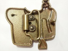 ✖ WESTERN Steer Saddle Cowboy Rodeo Style ✖ Belt Buckle Buck ✖ Gold / bronze USA