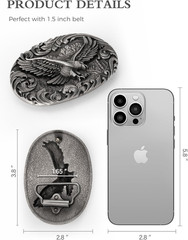 Western Style Belt Buckle 1.5 Inch Cowboy Cowgirl Buckles for Men & Women Replac