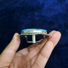 Natural Turquoise Belt Buckle Large Statement Western Belt Buckle Blue Turquoise