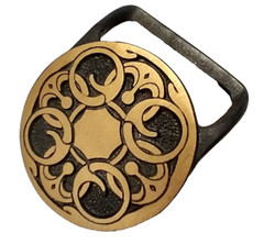 Tech Ether Guild « Baldric » Brass Belt Buckle 1975… New Old Stock Vintage