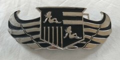 WINGS SHIELD MUD FLAP GIRL CREST BOTTLE OPENER BELT BUCKLE PRONG NEEDS REPAIR