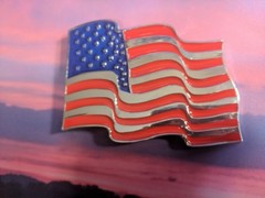 USA FLAG Waving Chrome highlights belt buckle military army navy marines AF
