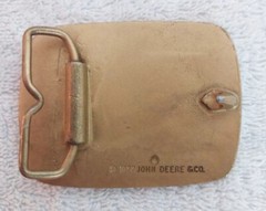 Vintage John Deere 4840 Row Crop Tractor Brass Metal Belt Buckle Moline Illinois