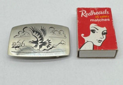1950&rsquo;S EAGLE STERLING SILVER 38G HAND CRAFTED BELT BUCKLE ZUNI HOPI/NAVAJO? N473