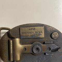 HMP DRENNEN, W. VA. October 1985 Made In USA BELT BUCKLE BRASS