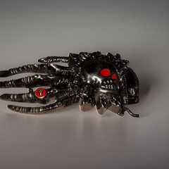 Skull and Skeletal Hand Belt Buckle