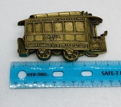 Vintage 1979 Baron Belt Buckle 6130 Wagon Union Line 65 Solid Brass Art 16