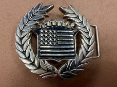 Famous Stars & Stripes Cadillac Crown Logo Olive Branch Silver Color Belt Buckle