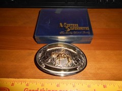 Montana Silversmiths Cowboy On Horse Belt Buckle Silver Gold Western New In Box