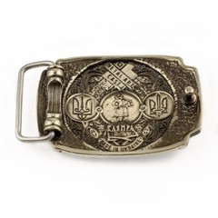 German silver belt buckle Glory to Ukraine! , National Ukrainian trident buckle