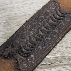 Vtg Harley-Davidson Leather Belt Country Music Buckle Brown Size 30 (READ)