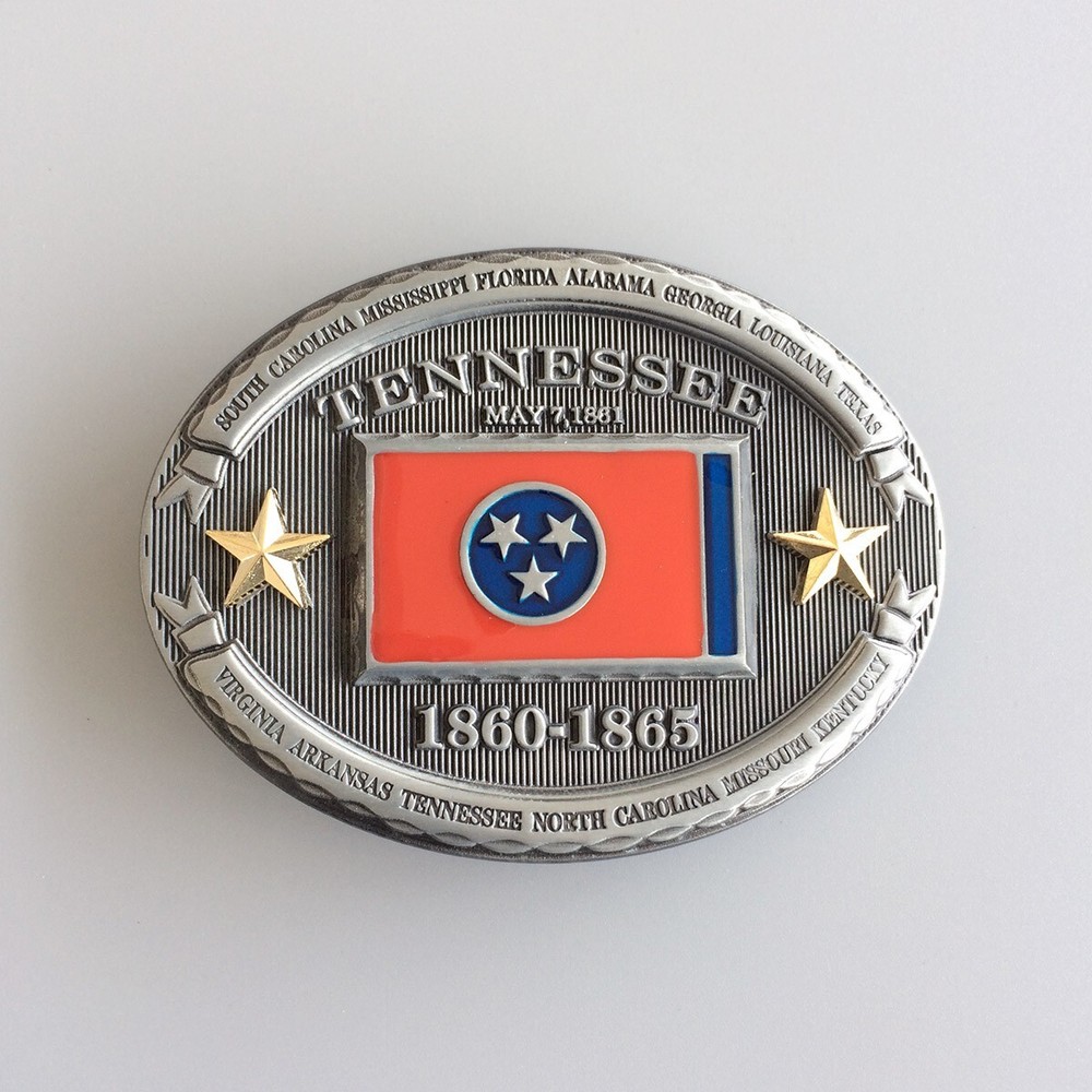 Vintage Oval Tennessee Flag Belt Buckle Gurtelschnalle Boucle de ceinture