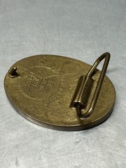 Leather Embossed Hand-Painted Flying Seagull Solid Brass Belt Buckle