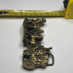 Men’s Belt Buckle – 1979 Baron Solid Brass Stagecoach ZZ