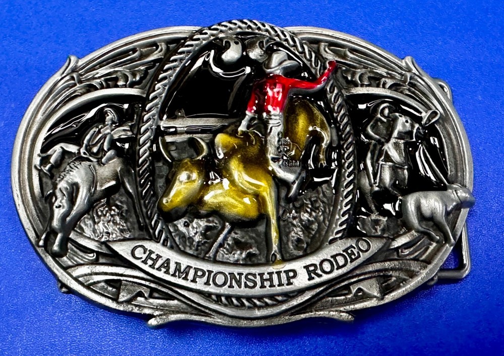 Championship Rodeo Bull Riding Rider Champion Trophy Award Cowboy Belt Buckle