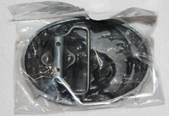 Howling Wolf & Feathers Belt Buckle Blue Acrylic Backing Brushed Silver New