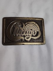 1970&rsquo;s Band Music the group CHICAGO Brass Belt Buckle Unbranded See Description