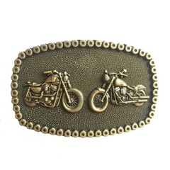 Antique Bronze Plated Heavy Metal Motorcycle Chain Biker Rider Belt Buckle