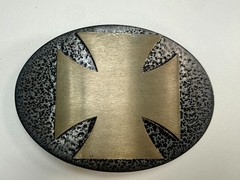 Maltese Iron Cross Religious Gothic Punk Vibe Textured Metal Belt Buckle