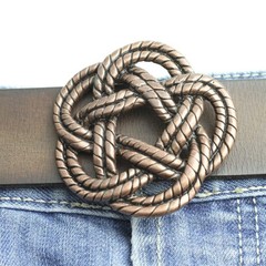 Knot Belt Buckle, Celtic Gordian Knot Buckle, Antique Copper Rope Design Buckle