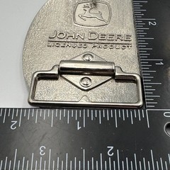John Deere Belt Buckle Nothing Runs Like A Deere Silver Green Logo Diamond Plate